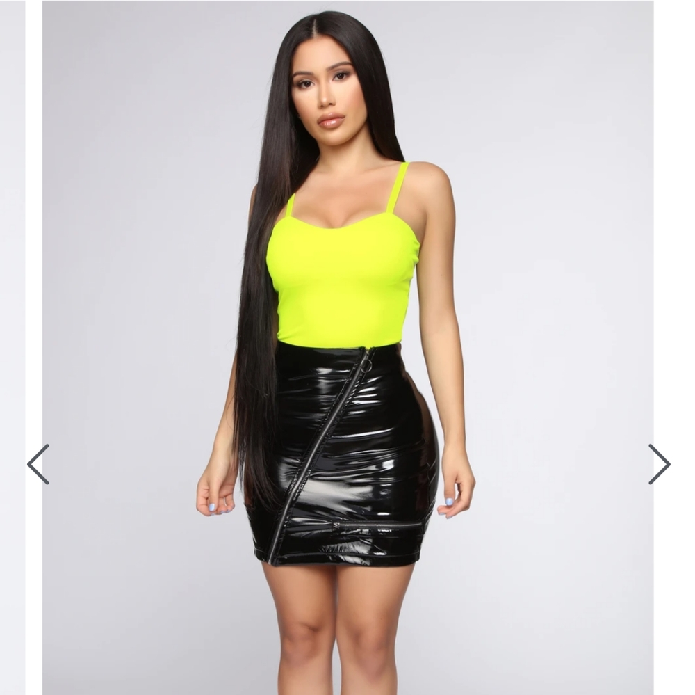 New! Fashion Nova bodysuit neon yellow size L